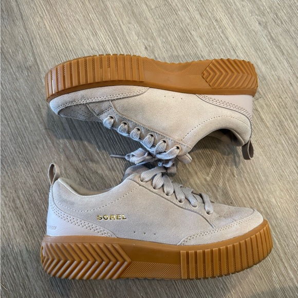 Sorel Shoes - SOREL ONAtm Light Clay Sneakers with Brown Sole